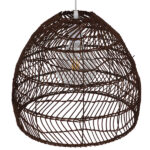 GloboStar® MALIBU 00970 Boho Κρεμαστό Φωτιστικό Πλέγμα Μονόφωτο 1 x E27 IP20 Καφέ Ξύλο - Μ40 x Π40 x Υ35cm - Image 4