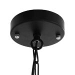 GloboStar® BILLIARD 00971 Vintage Κρεμαστό Φωτιστικό Καμπάνα Μονόφωτο 1 x E27 IP20 Mαύρο Μέταλλο με Μελί Γυαλί - Μ25 x Π25 x Υ29cm - Image 7
