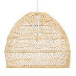 GloboStar® MALIBU 00973 Boho Κρεμαστό Φωτιστικό Πλέγμα Μονόφωτο 1 x E27 IP20 Μπεζ Ξύλο - Μ40 x Π40 x Υ35cm - Image 2