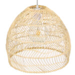 GloboStar® MALIBU 00973 Boho Κρεμαστό Φωτιστικό Πλέγμα Μονόφωτο 1 x E27 IP20 Μπεζ Ξύλο - Μ40 x Π40 x Υ35cm - Image 3