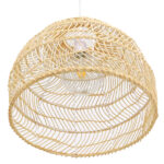 GloboStar® MALIBU 00973 Boho Κρεμαστό Φωτιστικό Πλέγμα Μονόφωτο 1 x E27 IP20 Μπεζ Ξύλο - Μ40 x Π40 x Υ35cm - Image 4
