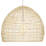 GloboStar® MALIBU 00974 Boho Κρεμαστό Φωτιστικό Πλέγμα Μονόφωτο 1 x E27 IP20 Μπεζ Ξύλο - Μ100 x Π100 x Υ86cm - Image 3