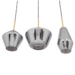 GloboStar® AMARIS 00975 Μοντέρνο Κρεμαστό Φωτιστικό Ανάρτηση Τρίφωτο 3 x E27 IP20 Χρυσό Μέταλλο με Ασημί Γυαλί - Μ75 x Π30 x Υ30cm - Image 3