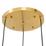 GloboStar® AMARIS 00976 Μοντέρνο Κρεμαστό Φωτιστικό Ανάρτηση Τρίφωτο 3 x E27 IP20 Χρυσό Μέταλλο με Ασημί Γυαλί - Μ50 x Π50 x Y30cm - Image 4