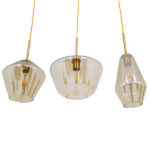 GloboStar® AMARIS 00977 Μοντέρνο Κρεμαστό Φωτιστικό Ανάρτηση Τρίφωτο 3 x E27 IP20 Χρυσό Μέταλλο με Μελί Γυαλί - Μ75 x Π30 x Υ30cm - Image 3