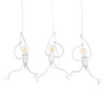 GloboStar® FIGURE 10000981 Παιδικό Κρεμαστό Φωτιστικό Ράγα Τρίφωτο 3 x E27 IP20 Λευκό Μέταλλο - Μ70 x Π10 x Υ105cm