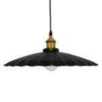 GloboStar® MARGI 00982 Vintage Κρεμαστό Φωτιστικό Καμπάνα Μονόφωτο 1 x E27 IP20 Μαύρο & Χρυσό Μέταλλο - Μ40 x Π40 x Y15cm - Image 2