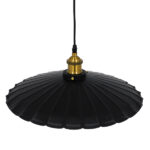 GloboStar® MARGI 00982 Vintage Κρεμαστό Φωτιστικό Καμπάνα Μονόφωτο 1 x E27 IP20 Μαύρο & Χρυσό Μέταλλο - Μ40 x Π40 x Y15cm - Image 3