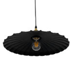 GloboStar® MARGI 00982 Vintage Κρεμαστό Φωτιστικό Καμπάνα Μονόφωτο 1 x E27 IP20 Μαύρο & Χρυσό Μέταλλο - Μ40 x Π40 x Y15cm - Image 4