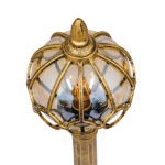GloboStar® ETOILE 00985 Vintage Φωτιστικό Δαπέδου Μονόφωτο 1 x E27 Μπρονζέ Χρυσό Μεταλλικό Πλέγμα με Μελί Γυάλινη Μπάλα D18 x H102cm - Image 3