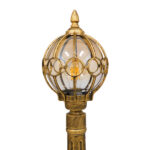 GloboStar® ETOILE 00985 Vintage Φωτιστικό Δαπέδου Μονόφωτο 1 x E27 Μπρονζέ Χρυσό Μεταλλικό Πλέγμα με Μελί Γυάλινη Μπάλα D18 x H102cm - Image 4