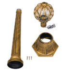 GloboStar® ETOILE 00985 Vintage Φωτιστικό Δαπέδου Μονόφωτο 1 x E27 Μπρονζέ Χρυσό Μεταλλικό Πλέγμα με Μελί Γυάλινη Μπάλα D18 x H102cm - Image 6