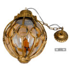 GloboStar® ETOILE 00987 Vintage Κρεμαστό Φωτιστικό Μπάλα Μονόφωτο 1 x E27 IP20 Μπρούτζινο & Χρυσό Μέταλλο με Μελί Γυαλί - Μ28 x Π28 x Y38cm - Image 7