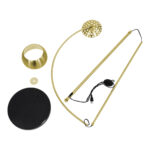 GloboStar® PRAGUE 00991 Μοντέρνο Επιδαπέδιο Φωτιστικό Μονόφωτο 1 x E27 IP20 Χρυσό Μέταλλο με Μαύρο Μάρμαρο - Μ90 x Π29.5 x Υ180cm - Image 12