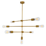 GloboStar® ESTHER 00993 Μοντέρνο Φωτιστικό Οροφής Πλέγμα Πολύφωτο 7 x E27 IP20 Χρυσό Μέταλλο - Μ75 x Π75 x Υ88cm - Image 2