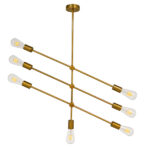GloboStar® ESTHER 00993 Μοντέρνο Φωτιστικό Οροφής Πλέγμα Πολύφωτο 7 x E27 IP20 Χρυσό Μέταλλο - Μ75 x Π75 x Υ88cm - Image 3
