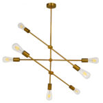 GloboStar® ESTHER 00993 Μοντέρνο Φωτιστικό Οροφής Πλέγμα Πολύφωτο 7 x E27 IP20 Χρυσό Μέταλλο - Μ75 x Π75 x Υ88cm - Image 4