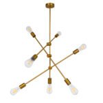 GloboStar® ESTHER 00993 Μοντέρνο Φωτιστικό Οροφής Πλέγμα Πολύφωτο 7 x E27 IP20 Χρυσό Μέταλλο - Μ75 x Π75 x Υ88cm - Image 6