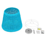GloboStar® PLAYROOM 00995 Vintage Κρεμαστό Φωτιστικό Καμπάνα Μονόφωτο 1 x E27 IP20 Μπλε Rattan - Μ32 x Π32 x Υ27cm - Image 5