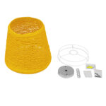 GloboStar® PLAYROOM 00998 Vintage Κρεμαστό Φωτιστικό Καμπάνα Μονόφωτο 1 x E27 IP20 Κίτρινο Rattan - Μ32 x Π32 x Υ27cm - Image 5