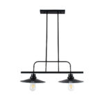 GloboStar® REGAL 01007 Vintage Φωτιστικό Οροφής Ράγα Δίφωτο 2 x E27 IP20 Μαύρο Μέταλλο - Μ67 x Π26 x Υ85cm