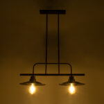 GloboStar® REGAL 01007 Vintage Φωτιστικό Οροφής Ράγα Δίφωτο 2 x E27 IP20 Μαύρο Μέταλλο - Μ67 x Π26 x Υ85cm - Image 2
