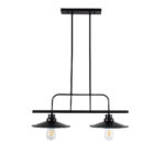 GloboStar® REGAL 01007 Vintage Φωτιστικό Οροφής Ράγα Δίφωτο 2 x E27 IP20 Μαύρο Μέταλλο - Μ67 x Π26 x Υ85cm - Image 3