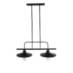 GloboStar® REGAL 01007 Vintage Φωτιστικό Οροφής Ράγα Δίφωτο 2 x E27 IP20 Μαύρο Μέταλλο - Μ67 x Π26 x Υ85cm - Image 4