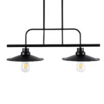 GloboStar® REGAL 01007 Vintage Φωτιστικό Οροφής Ράγα Δίφωτο 2 x E27 IP20 Μαύρο Μέταλλο - Μ67 x Π26 x Υ85cm - Image 6