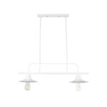 GloboStar® REGAL 01008 Vintage Φωτιστικό Οροφής Ράγα Δίφωτο 2 x E27 IP20 Λευκό Μέταλλο - Μ80 x Π26 x Υ82cm