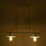 GloboStar® REGAL 01008 Vintage Φωτιστικό Οροφής Ράγα Δίφωτο 2 x E27 IP20 Λευκό Μέταλλο - Μ80 x Π26 x Υ82cm - Image 2
