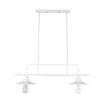 GloboStar® REGAL 01008 Vintage Φωτιστικό Οροφής Ράγα Δίφωτο 2 x E27 IP20 Λευκό Μέταλλο - Μ80 x Π26 x Υ82cm - Image 3