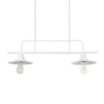 GloboStar® REGAL 01008 Vintage Φωτιστικό Οροφής Ράγα Δίφωτο 2 x E27 IP20 Λευκό Μέταλλο - Μ80 x Π26 x Υ82cm - Image 6
