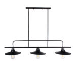 GloboStar® REGAL 01009 Vintage Φωτιστικό Οροφής Ράγα Τρίφωτο 3 x E27 IP20 Μαύρο Μέταλλο - Μ110 x Π26 x Υ75cm - Image 4
