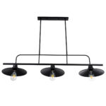 GloboStar® REGAL 01009 Vintage Φωτιστικό Οροφής Ράγα Τρίφωτο 3 x E27 IP20 Μαύρο Μέταλλο - Μ110 x Π26 x Υ75cm - Image 5
