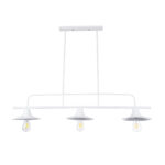 GloboStar® REGAL 01010 Vintage Φωτιστικό Οροφής Ράγα Τρίφωτο 3 x E27 IP20 Λευκό Μέταλλο - Μ110 x Π26 x Υ75cm