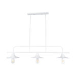 GloboStar® REGAL 01010 Vintage Φωτιστικό Οροφής Ράγα Τρίφωτο 3 x E27 IP20 Λευκό Μέταλλο - Μ110 x Π26 x Υ75cm - Image 3