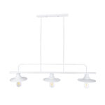 GloboStar® REGAL 01010 Vintage Φωτιστικό Οροφής Ράγα Τρίφωτο 3 x E27 IP20 Λευκό Μέταλλο - Μ110 x Π26 x Υ75cm - Image 4