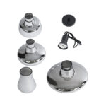 GloboStar® FEMINE 01011 Μοντέρνο Κρεμαστό Φωτιστικό Καμπάνα Σετ Πολύφωτο 4 x E27 IP20 Διάφανο Γυαλί με Μαύρο Μέταλλο - Μ70 x Π70 x Y24.5cm - Image 10