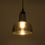 GloboStar® FEMINE 01011 Μοντέρνο Κρεμαστό Φωτιστικό Καμπάνα Σετ Πολύφωτο 4 x E27 IP20 Διάφανο Γυαλί με Μαύρο Μέταλλο - Μ70 x Π70 x Y24.5cm - Image 2