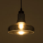 GloboStar® FEMINE 01011 Μοντέρνο Κρεμαστό Φωτιστικό Καμπάνα Σετ Πολύφωτο 4 x E27 IP20 Διάφανο Γυαλί με Μαύρο Μέταλλο - Μ70 x Π70 x Y24.5cm - Image 4