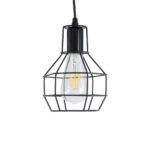 GloboStar® CAGE BLACK 01017 Vintage Κρεμαστό Φωτιστικό Πλέγμα Μονόφωτο 1 x E27 IP20 Μαύρο Μέταλλο - Μ15 x Π15 x Υ20cm - Image 4