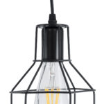 GloboStar® CAGE BLACK 01017 Vintage Κρεμαστό Φωτιστικό Πλέγμα Μονόφωτο 1 x E27 IP20 Μαύρο Μέταλλο - Μ15 x Π15 x Υ20cm - Image 7