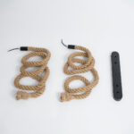 GloboStar® ROPE 01019 Vintage Κρεμαστό Φωτιστικό Ανάρτηση Δίφωτο 2 x E27 IP20 Μπεζ Σχοινί - Μ38 x Π35.5 x Υ200cm - Image 8