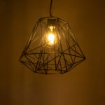 GloboStar® GRID 01022 Vintage Kρεμαστό Φωτιστικό Πλέγμα Μονόφωτο 1 x E27 IP20 Μαύρο Μέταλλο - Μ40 x Π40 x Υ33cm - Image 2