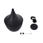 GloboStar® SHANGHAI 01025-A Μοντέρνο Κρεμαστό Φωτιστικό Καμπάνα Μονόφωτο 1 x E27 IP20 Μαύρο & Χρυσό Μέταλλο - Μ24 x Π24 x Υ30cm - Image 10
