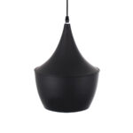 GloboStar® SHANGHAI 01025-A Μοντέρνο Κρεμαστό Φωτιστικό Καμπάνα Μονόφωτο 1 x E27 IP20 Μαύρο & Χρυσό Μέταλλο - Μ24 x Π24 x Υ30cm - Image 6