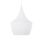 GloboStar® SHANGHAI 01026-A Μοντέρνο Κρεμαστό Φωτιστικό Καμπάνα Μονόφωτο 1 x E27 IP20 Λευκό & Χρυσό Μέταλλο - Μ25 x Π25 x Υ30cm - Image 4