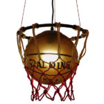 GloboStar® NBA 01027 Μοντέρνο Κρεμαστό Φωτιστικό Μπάλα Μονόφωτο 1 x E27 IP20 Μαύρο Μέταλλο με Πορτοκαλί & Μαύρο Γυαλί - Μ32 x Π32 x Υ58cm - Image 3