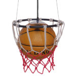 GloboStar® NBA 01027 Μοντέρνο Κρεμαστό Φωτιστικό Μπάλα Μονόφωτο 1 x E27 IP20 Μαύρο Μέταλλο με Πορτοκαλί & Μαύρο Γυαλί - Μ32 x Π32 x Υ58cm - Image 2